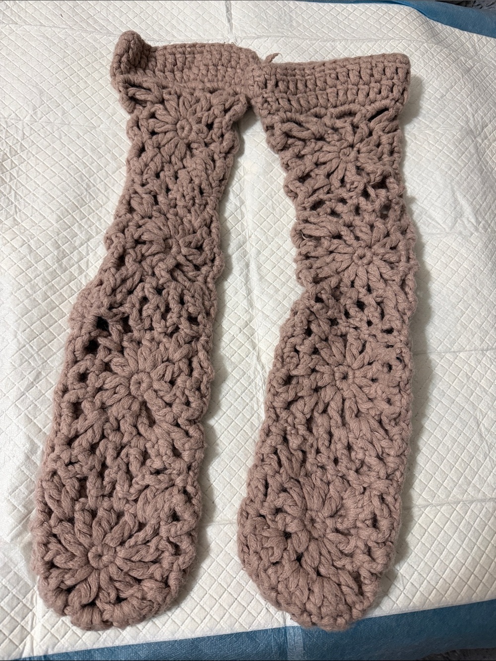 Free people crochet knee high slippers